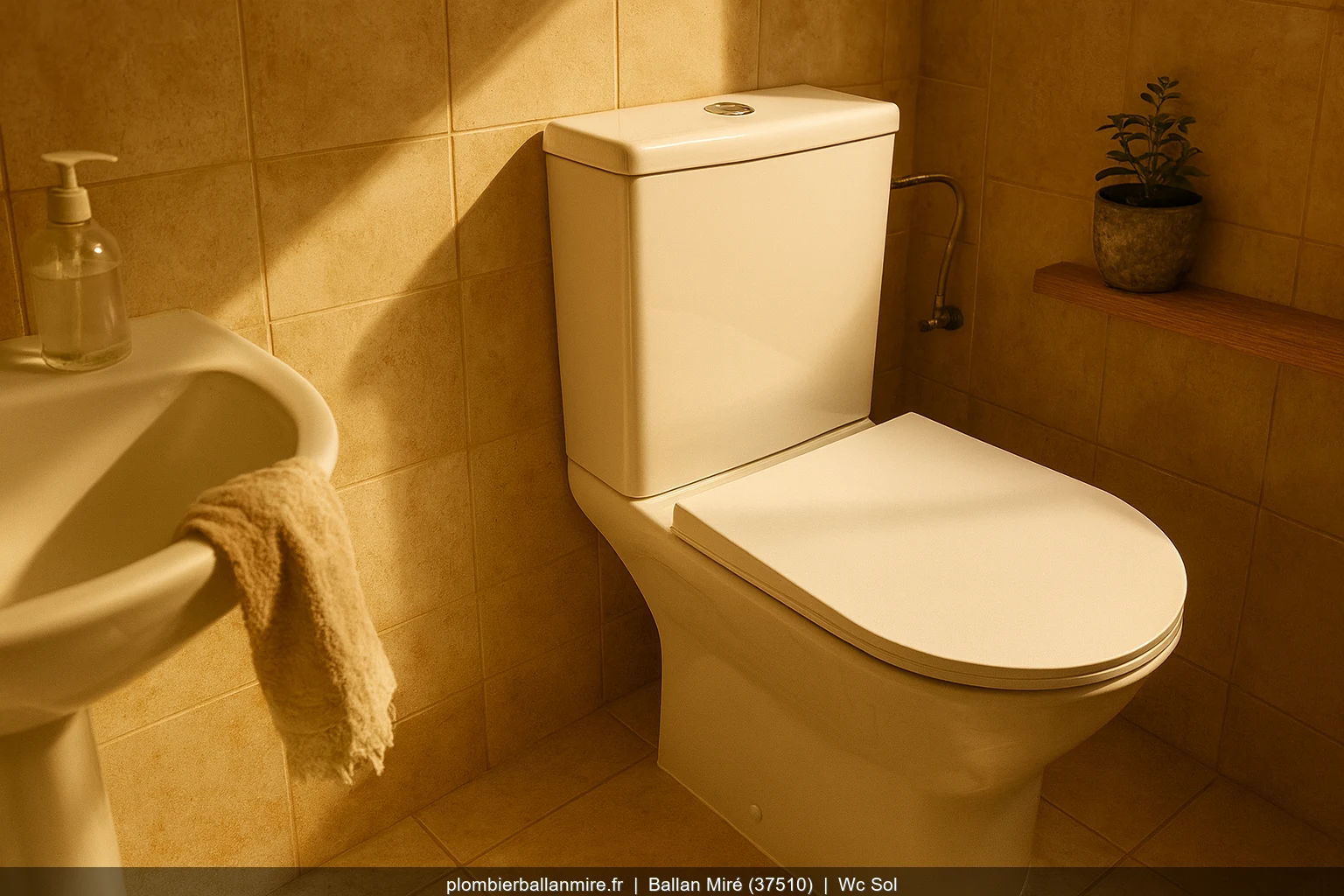 Pose WC au sol Allia Paris par plombier a Ballan-Miré (37510)