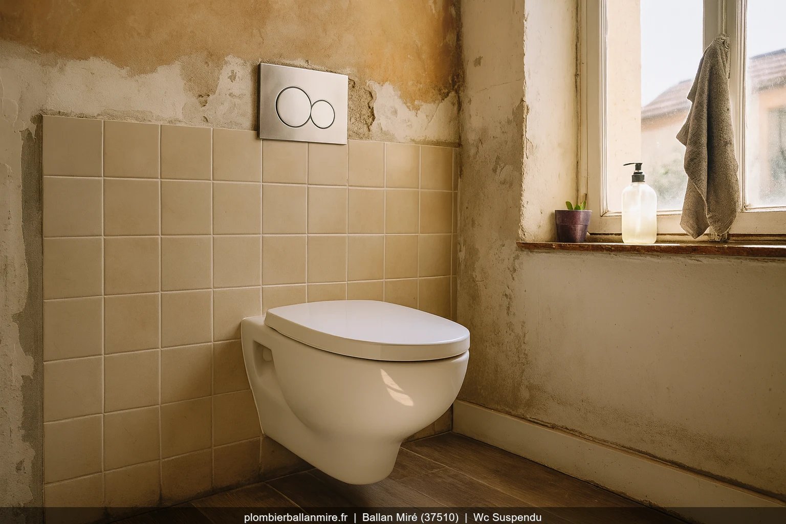 Pose WC suspendu Geberit Duofix par plombier a Ballan-Miré (37510)